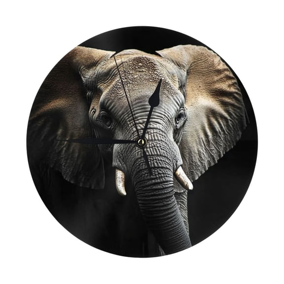 Wall Clocks wild big elephant Decorative for Living Room Kitchen Home Bedroom