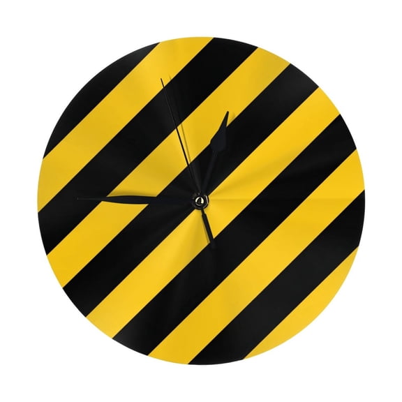 Wall Clocks yellow black strip Decorative for Living Room Kitchen Home Bedroom