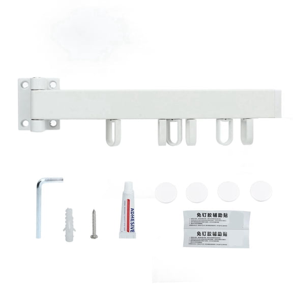 Wall Clothes Drying Rack, Retractable Folding Wall Hanger Folding Clothes Hanger, Collapsible Folding Clothes Rail for Laundry Balcony Mudroom Bedroom (Blanco 30 cm/11,8 pulgadas un pliegue)