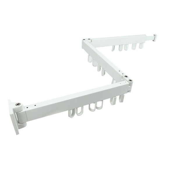 Wall Clothes Drying Rack Retractable Space Saving Rotating Ring Simple Clothes Hanger for Balcony Laundry Room White Three Fold