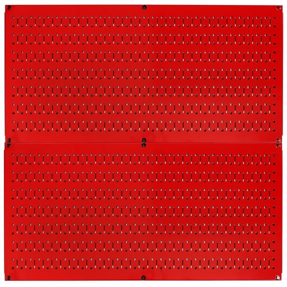 Wall Control 32" x 16" Horizontal Pegboard Garage Organizer, Red (2 Pack)