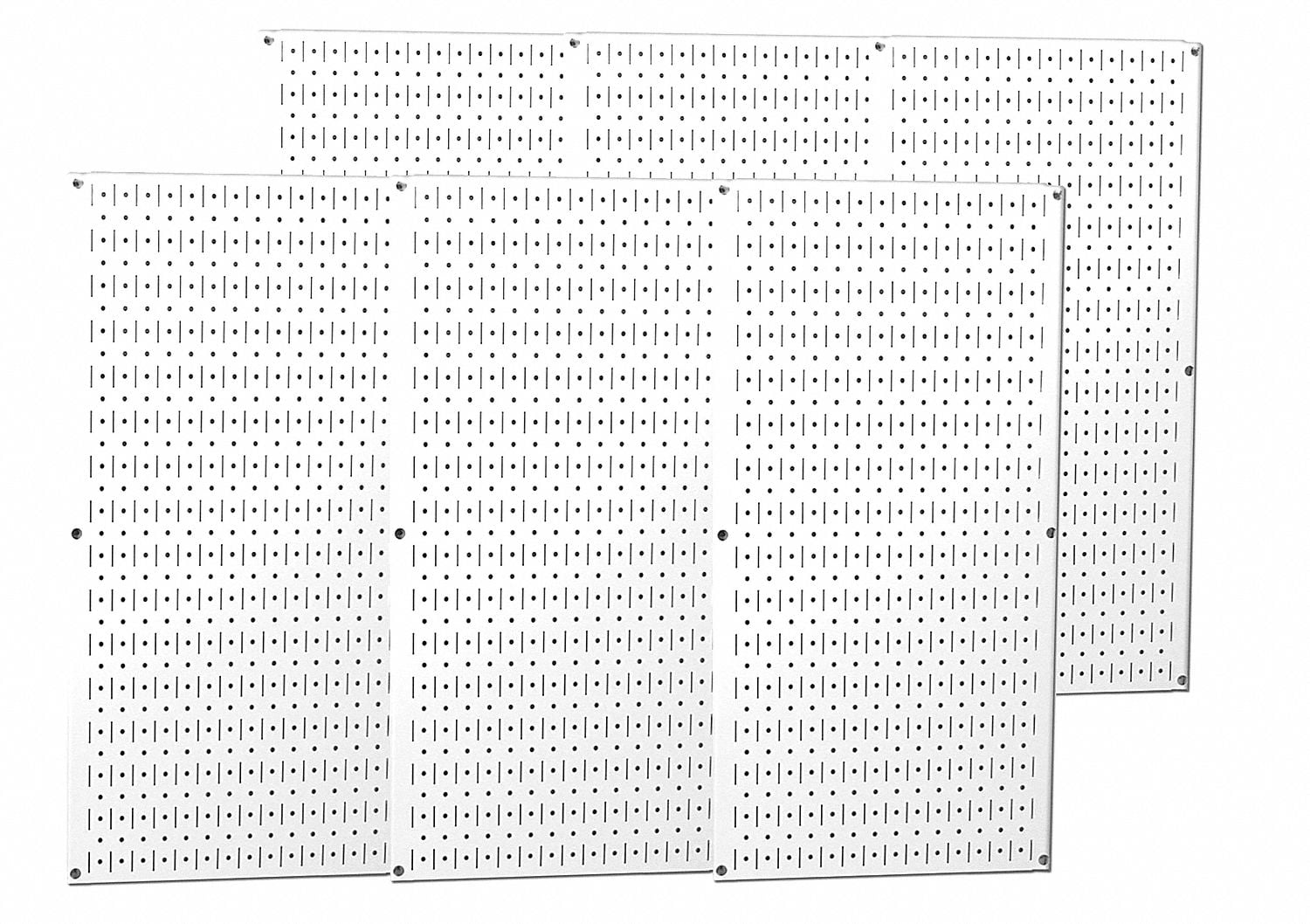 Wall Control Industrial Metal Pegboard White Six 16 x 32 in. Panels
