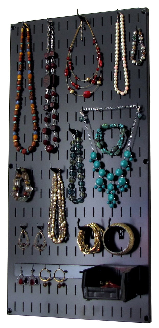 Wall Control Jewelry Organizer Wall Hanging Jewelry Holder Necklace Rack – Black Wall Mounted Jewelry Organizer System