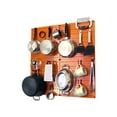 thumbnail image 1 of Wall Control Kitchen Pegboard Organizer Pots and Pans Pegboard Pack Storage and Organization Kit with Orange Pegboard and Red Accessories, 1 of 7