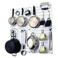 thumbnail image 1 of Wall Control Kitchen Pegboard Organizer Pots and Pans Pegboard Pack Storage and Organization Kit with White Pegboard and Black Accessories, 1 of 10