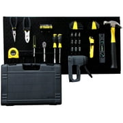 Wall Control Modular Pegboard Tool Organizer System - Wall-Mounted Metal Peg Board Tool Storage Unit for Pegboard Tiling Black Pegboard