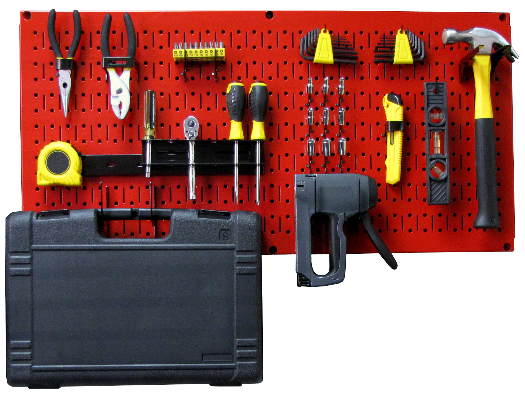 Wall Control Modular Pegboard Tool Organizer System - Wall-Mounted Metal Peg Board Tool Storage Unit for Pegboard Tiling (Red Pegboard) - image 1 of 9