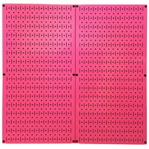 Wall Control Pack of Metal Peg Boards - Two 32-Inch Tall x 16-Inch Wide Colorful Pink Pegboard Wall Storage Panels