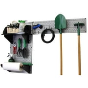 Wall Control Pegboard Garden Tool Board Organizer with Gray Pegboard and Black Accessories