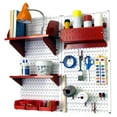 thumbnail image 1 of Wall Control Pegboard Hobby Craft Pegboard Organizer Storage Kit with White Pegboard and Red Accessories, 1 of 9