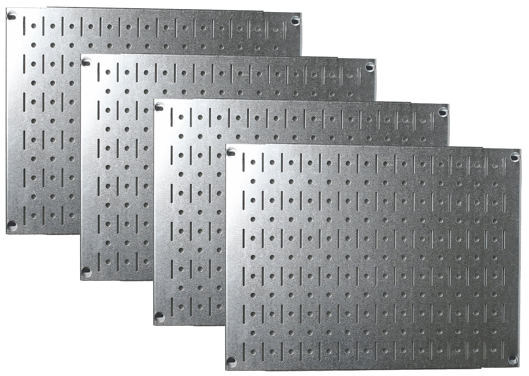 Modular Galvanized Steel Wall-Mounted Pegboard Tiles Set