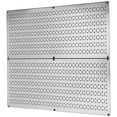 thumbnail image 1 of Wall Control Pegboard Rack Galvanized Steel Pack - Two 32-Inch x 16-Inch Shiny Metallic Metal Panels, 1 of 12