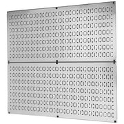 Wall Control Pegboard Rack Galvanized Steel Pack - Two 32-Inch x 16-Inch Shiny Metallic Metal Panels