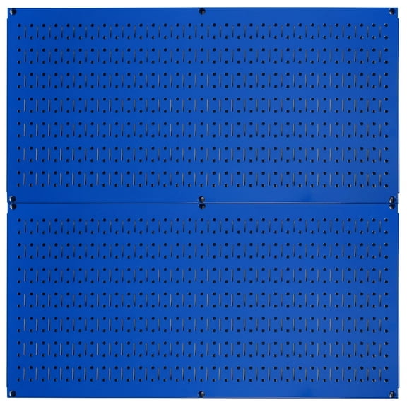 Wall Control Pegboard Rack Pack Blue Steel Peg Boards - Two 32-Inch x 16-Inch Blue Metal Pegboard Panels