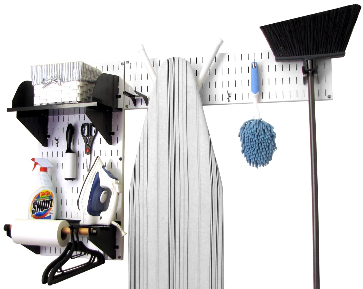 Wall Control Standard Laundry Room Closet Wall Organizer System White