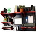 thumbnail image 1 of Wall Control Steel 3-Compartment Desktop Organizer & Pencil Holder with Accessories, Black & Red, 1 of 5