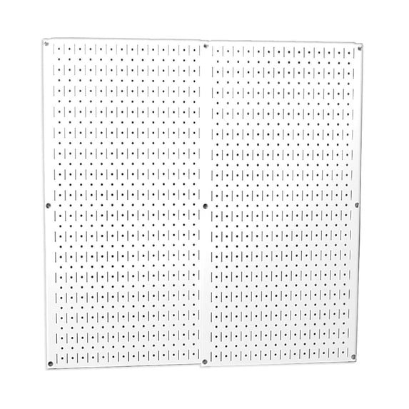 Wall Control 30-P-3232W White Metal Pegboard - Two Panel Pack 32 in. x32 in. White