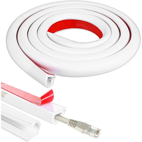 Wall Cord Hider 39 Inch, Self-Adhesive Cord Cover for Wall, Wire Hider, Cable Raceway Cover Kit for TV, Home and Office