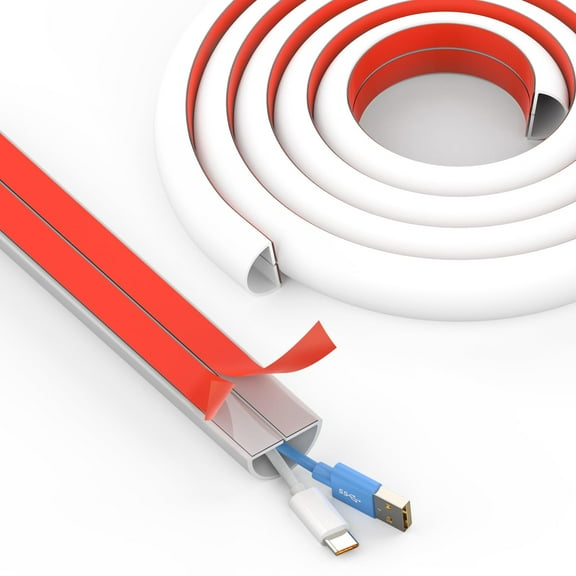 Wall Cord Hider 78 Inch - Self-Adhesive Wire Cover Raceway for Walls, Flexible PVC Cable Concealer for Home and Office