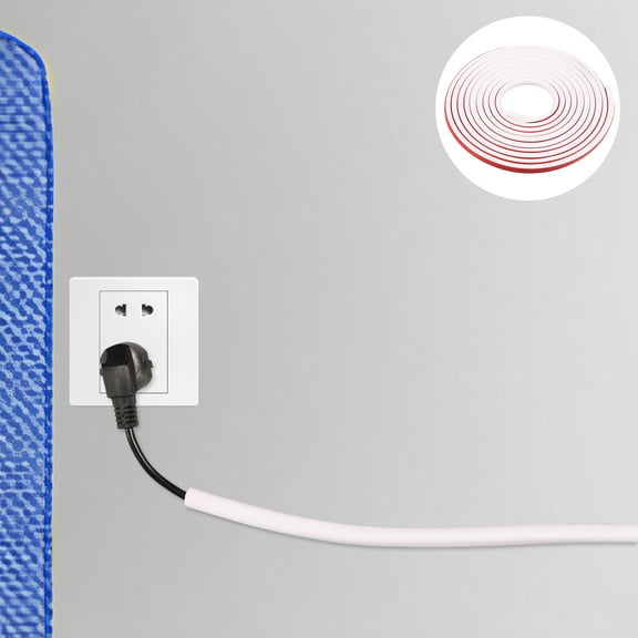 Wall Cord Hider Self Adhesive Wall Cable Concealer Flexible Cable Hider Cover White Wire Cover Raceway Wall Cord Cover Hider 3/5/8 Meter for Hiding Cable