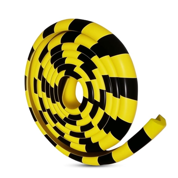 Wall Corner Protector 196.9in (5m), Heavy Duty Yellow & Black NBR Rubber Corner Guards, Self Adhesive Safety Bumper Padding for Warehouse Racks, Shelves, Garage & Equipment Protection