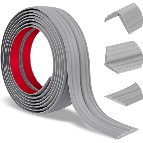 Wall Corner Protector Peel and Stick Corner Trim Molding Flexible Inside & Outside Wall Edge Guard Self Adhesive Moulding Trim for Edge Use, Gray, 0.8\u201d W x 10‘ L
