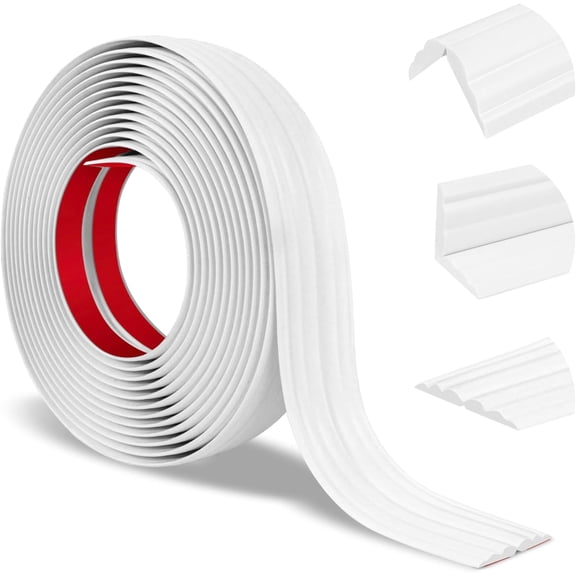 Wall Corner Protector Peel and Stick Corner Trim Molding Flexible Inside & Outside Wall Edge Guard Self Adhesive Moulding Trim for Edge Use, White, 2.3\u201d W x 40‘ L