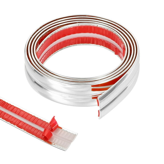 Uxcell Wall Corner Protector Trim Molding, Peel Stick Molding Trim Self Adhesive Wall Corner Guards Protector, 0.79 inch x 3.28ft Silver Tone