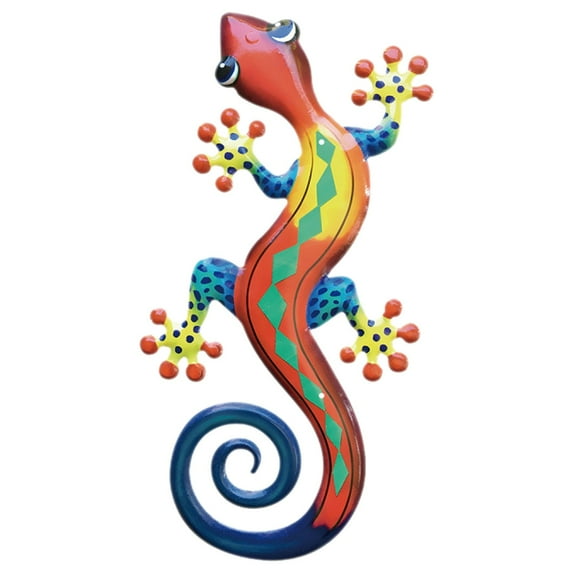 Wall Crawling Gecko Decor,Wall Climbing Gecko,Large Plastic Gecko Wall Decor,Outdoor Lizard Wall Art Upgrade Handmade Hanging Sculpture Decoration For Indoor Outdoor Home Garden Yard Fence Patio(C)