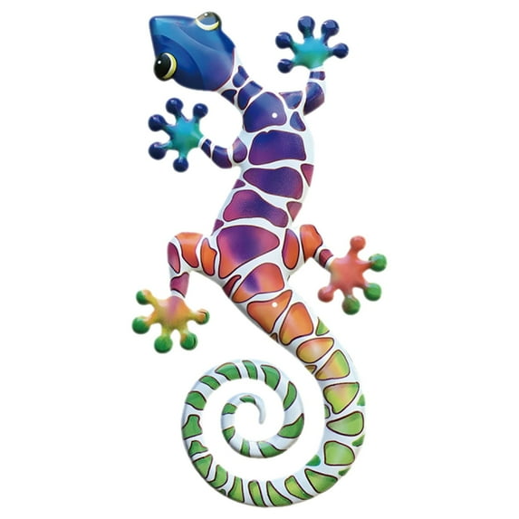 Wall Crawling Gecko Decor,Wall Climbing Gecko,Large Plastic Gecko Wall Decor,Outdoor Lizard Wall Art Upgrade Handmade Hanging Sculpture Decoration For Indoor Outdoor Home Garden Yard Fence Patio(B)
