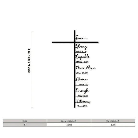 Wall Crosses for Home Decor, Cebalnir Metal Wall Art, Daily Source of Spiritual Encouragement, Reminding and Bolstering, Versatile Sizing Options, Quality Craftsmanship, Present Choice