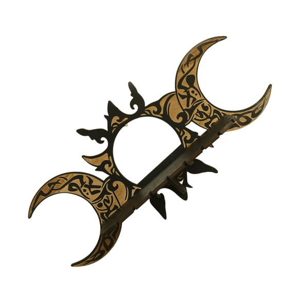 Wall Crystal Shelf Display Rack and Sun Wood Floating Shelf Crystal Holder Meditations Home Decors