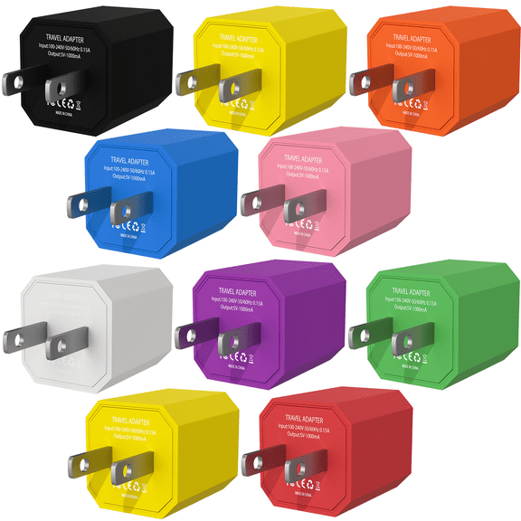 Wall Cube, ACE 10 Pack 1A/5V Single Port USB Wall Charger Power Adapter Quick Charger Plug Charging Block Compatible iOS, Samsung Galaxy Note20 10, LG, Moto, Android