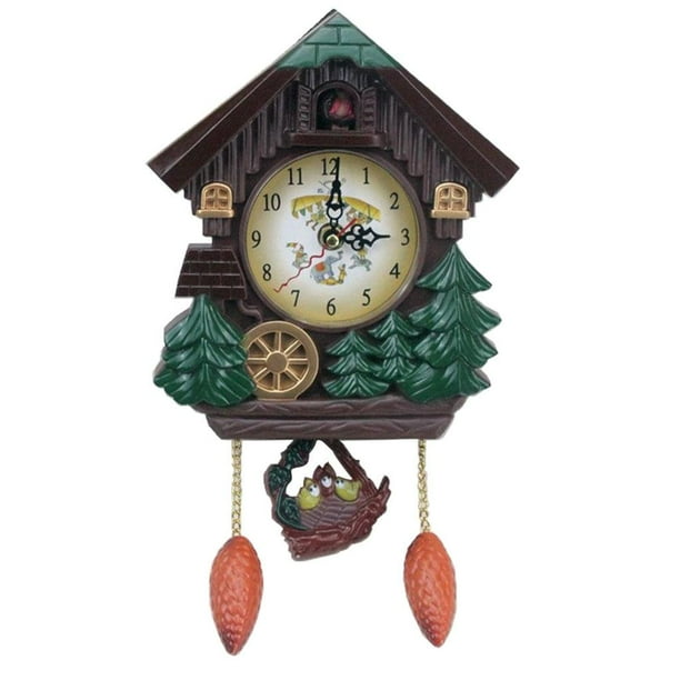 Wall Cuckoo Clocks Forest Tree Design Wooden Cuckoo Clock HandCarved Cuckoo Clock, Bright