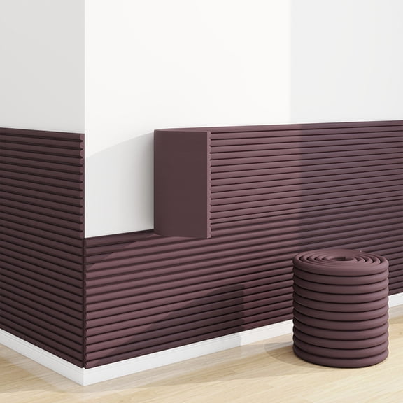 Wall Cushion Padded Panels for Walls Padded Wall Panels 78.7*7In Upholstered Self Adhesive Anti Collision Wall Padding PVC Corner Protectors Bedroom Decoration(Burgundy)