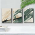 thumbnail image 1 of Wall Décor, 3pcs Abstract Brushstroke Canvas Triptych - Frameless Wall Art with Vibrant Green, Beige and Brown Tones for Modern Home Office or Coffee Shop Decor. Ready to Hang Indoor & Outdoor 2D Pa, 1 of 4