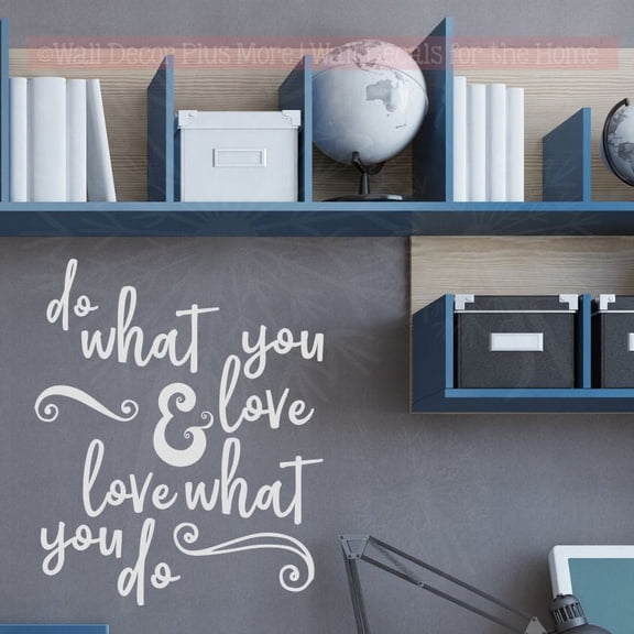 Wall Décor Decals Do What You Love Motivational Quotes Art Lettering Sticker 23x19-Inch Light Gray