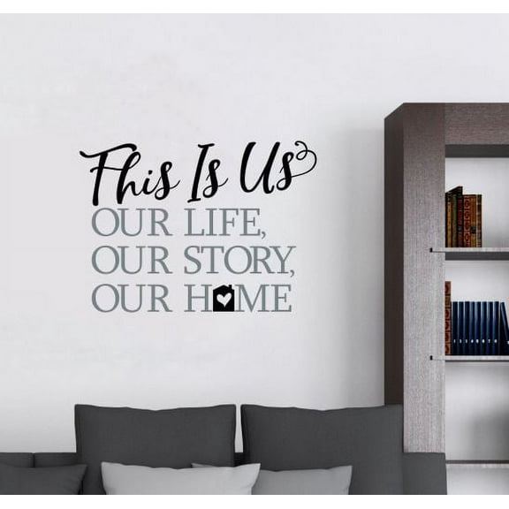 Wall Décor Sticker Quotes This is our Home Vinyl Art Lettering Decals Black/Storm Gray