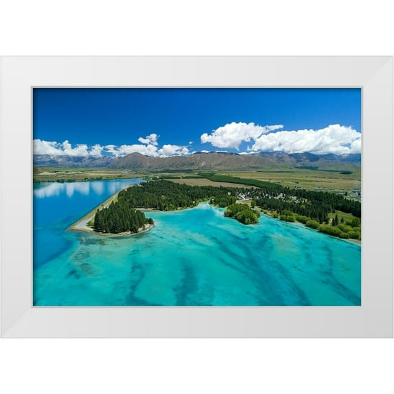 Wall, David 18x13 White Modern Wood Framed Museum Art Print Titled - Lake Ruataniwha-Mackenzie Country
