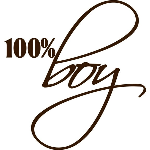 Wall Decal 100% Boy – Boys Room Teady Bear Trains Dino Dinosaurs Trucks Airplane Holiday Gift Decorating Ideas Sticker - Size: 10 Inches X 10 Inches