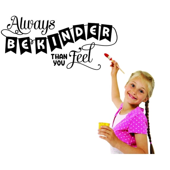 Wall Decal : Always Be Kinder Than You Feel 12x18 Inches