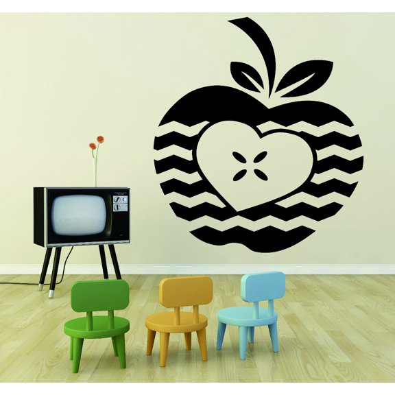 Wall Decal : Apple Heart Student Teacher Classroom 16x24 Inches