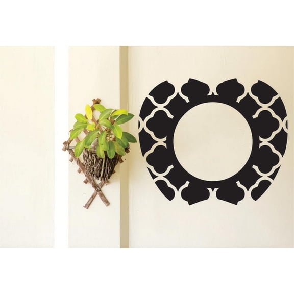 Wall Decal : Apple Pattern Circle Frame 12x18 Inches