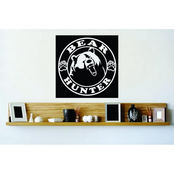Wall Decal Bear Hunter Hunting Wild Bear – Deer Doe Hunting Bow Arrow Bulls Eye Forest Wilderness Camouflage Holiday Gift Ideas Sticker - Size: 20 Inches X 20 Inches