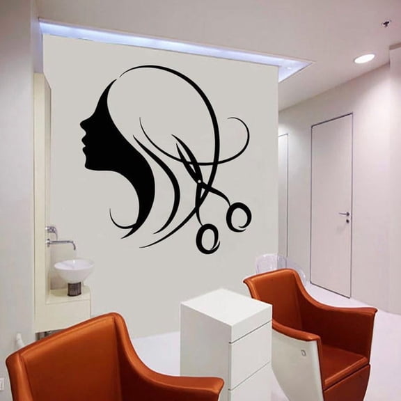 Wall Decal Beauty Salon Woman Hair Salon Interior Decoration Hairstyle Design Vinyl Window Stickers Removable Mural Art 57x62cm