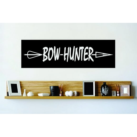 Wall Decal Bow Hunter Hunting Deer Moose Bear – Deer Doe Hunting Bow Arrow Bulls Eye Forest Wilderness Camouflage Holiday Gift Ideas Sticker - Size: 5 Inches X 18 Inches