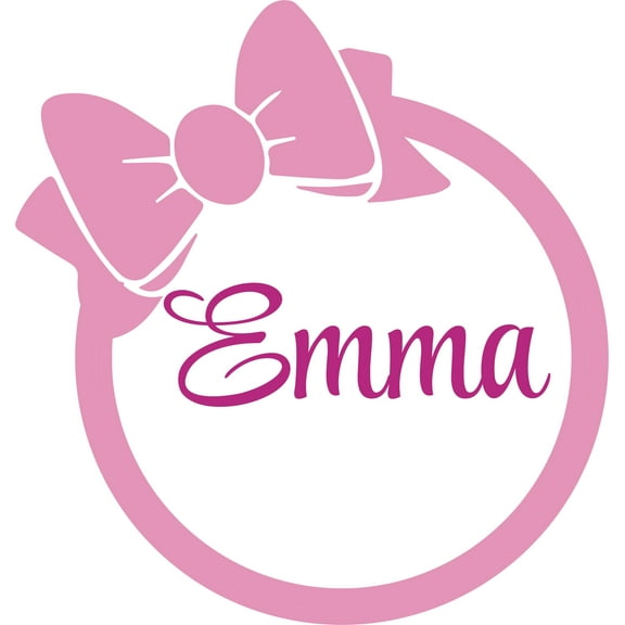 Wall Decal Bow Ribbon Ring Wreath Pattern Princess Queen Sweet Dreams Bedtime Unicorn Lovely Dear Dream Holiday Gift Decorating Ideas Sticker - Size: 50 Inches X 50 Inches