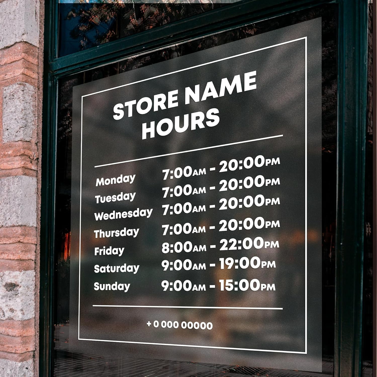 Wall Decal Business Hours Sign for Stores | Hours of Operation Signs ...