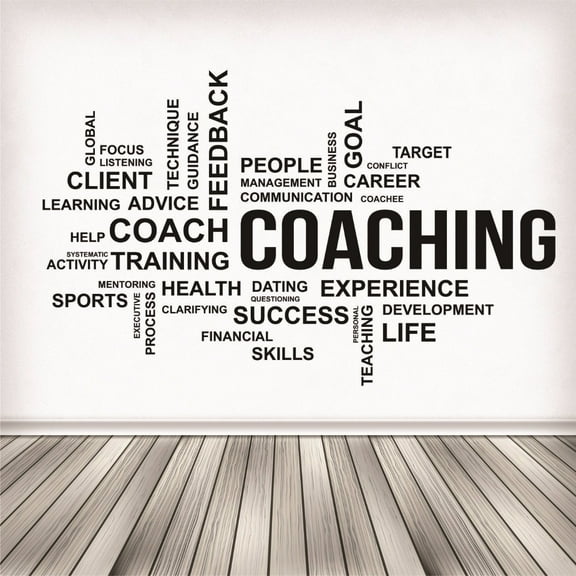 Wall Decal : Coaching People Management Feedback Goals Life Teaching Skills Learning Help Career Target Conflict Focus Quote 12 X 18 Inches