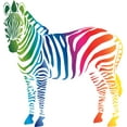 thumbnail image 1 of Wall Decal Colorful Zebra Rainbow Zebra Zoo Africa Lion Safari Jungle Endangered Species Tiger Wilderness Holiday Gift Ideas Sticker - Size: 36 Inches X 36 Inches, 1 of 3